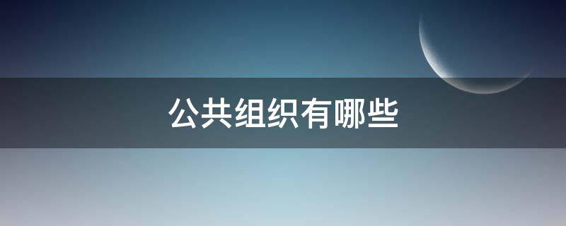 公共组织有哪些（我国公共组织有哪些）