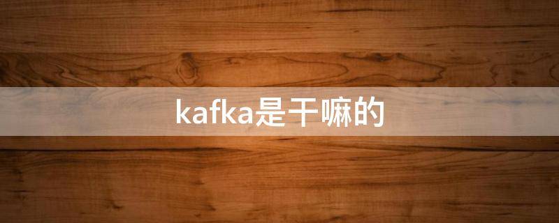 kafka是干嘛的 kafka为什么叫kafka