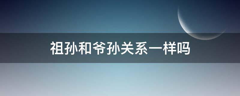 祖孙和爷孙关系一样吗（和爷爷的关系是祖孙吗）