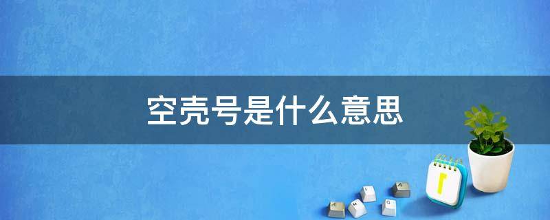 空壳号是什么意思 空壳啥意思