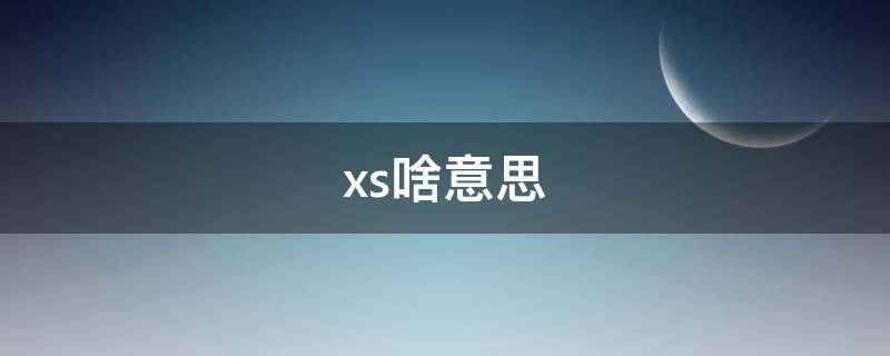 xs啥意思 网上说XXS是什么意思