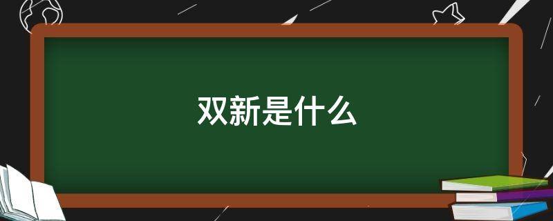 双新是什么 双新背景下的双新是什么