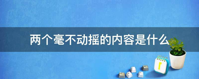 两个毫不动摇的内容是什么（民营经济两个毫不动摇的内容是什么）