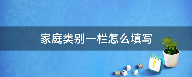 家庭类别一栏怎么填写（家庭状况一栏怎么填写）