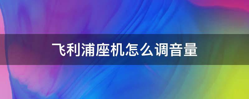 飞利浦座机怎么调音量（飞利浦座机如何调节音量）