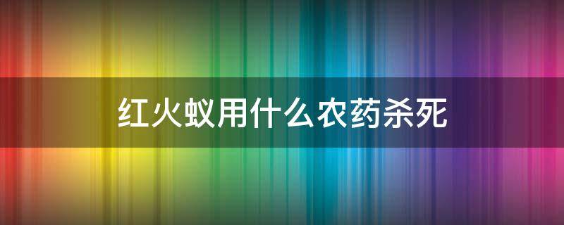 红火蚁用什么农药杀死 红火蚁用什么农药可以消灭