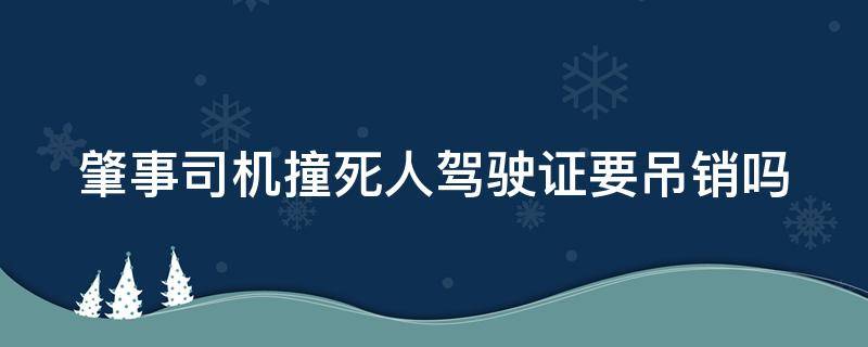 肇事司机撞死人驾驶证要吊销吗（肇事司机撞死人驾驶证要吊销吗）