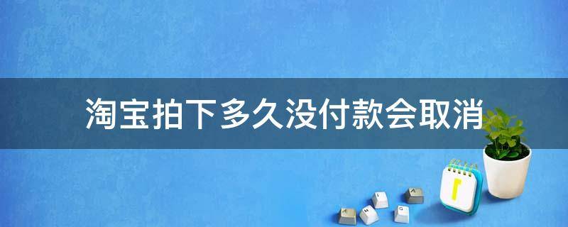 淘宝拍下多久没付款会取消（淘宝拍下没付款多长时间取消）