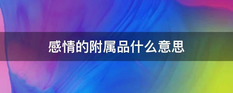 感情的附属品什么意思 爱情是附属品吗