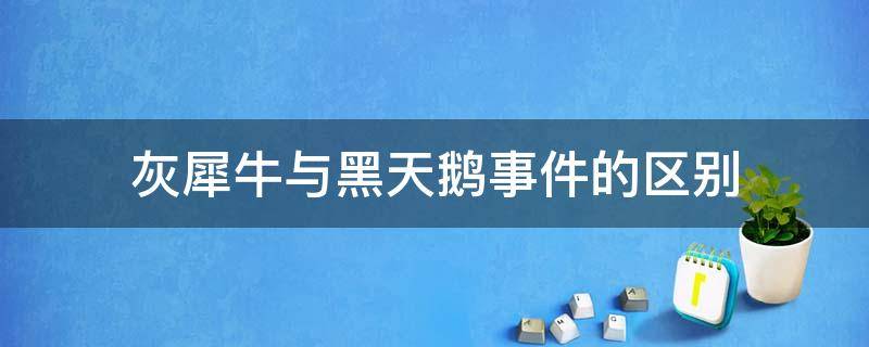 灰犀牛与黑天鹅事件的区别 什么是黑犀牛和那个灰天鹅事件