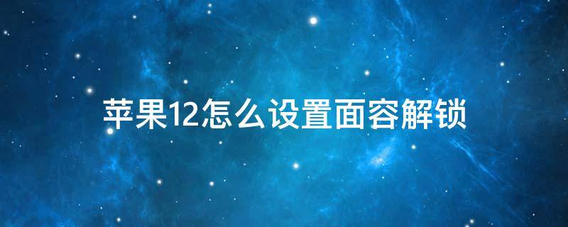 苹果12怎么设置面容解锁（苹果12怎么设置面容解锁后直接进入桌面）