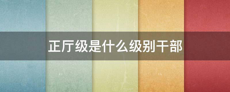 正厅级是什么级别干部 正厅级干部相当于什么职务