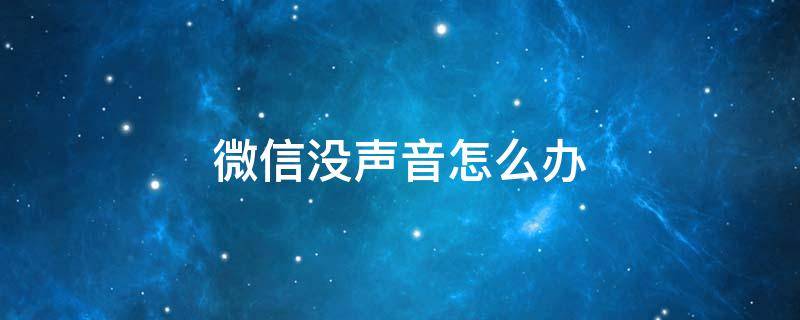 微信没声音怎么办（苹果手机微信没声音怎么办）