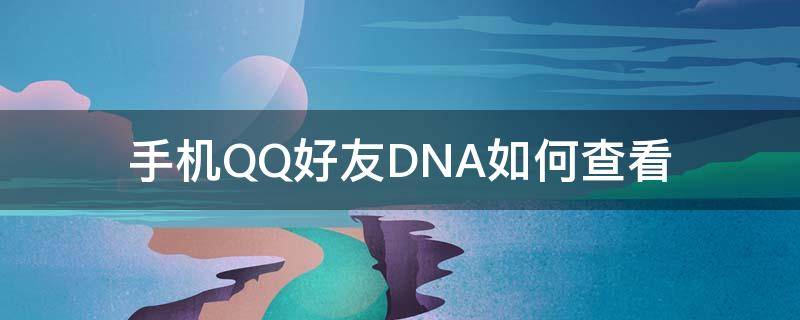 手机QQ好友DNA如何查看 怎么看QQ好友DNA