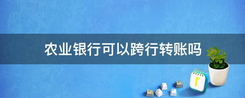 农业银行可以跨行转账吗 农业银行可以跨行转账吗怎么转