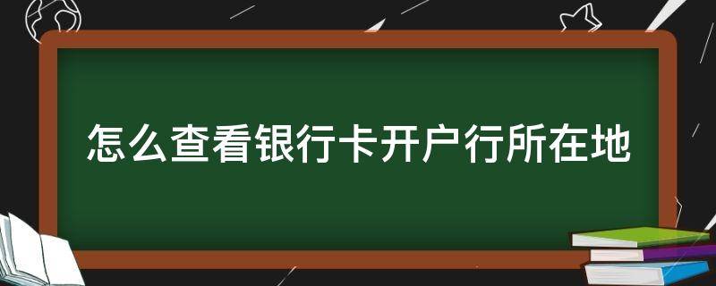 怎么查看银行卡开户行所在地（怎样查银行卡的开户地点）