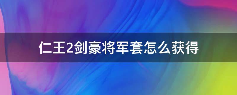 仁王2剑豪将军套怎么获得 仁王2征夷大将军套装