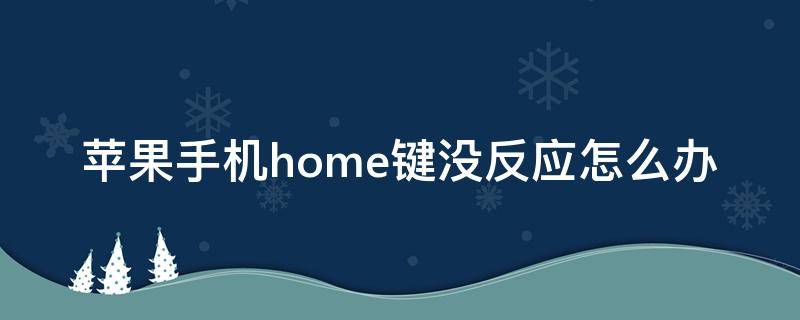 苹果手机home键没反应怎么办（苹果手机home键没反应怎么回事）