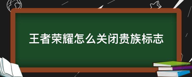 王者荣耀怎么关闭贵族标志 王者荣耀怎么把贵族标志关掉