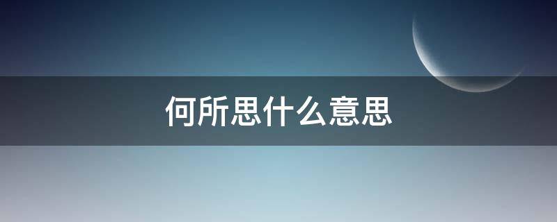 何所思什么意思（问君何所思什么意思）