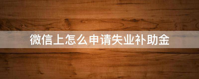 微信上怎么申请失业补助金（微信上怎么申请失业补助金快一个月了还在审核中）