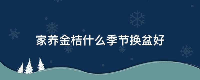 家养金桔什么季节换盆好 金桔树什么季节换盆