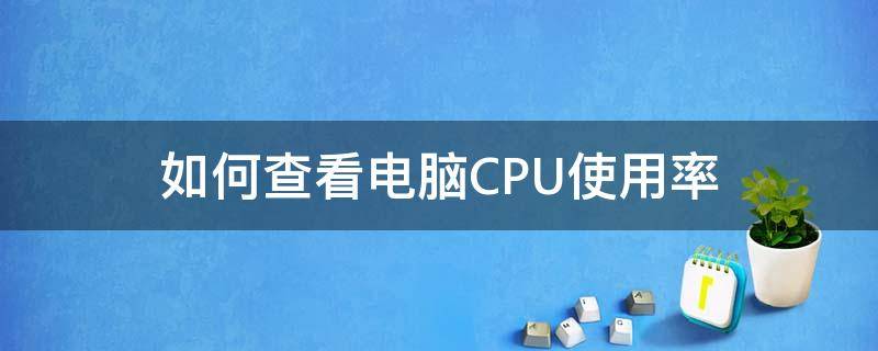 如何查看电脑CPU使用率（电脑cpu使用率在哪看）