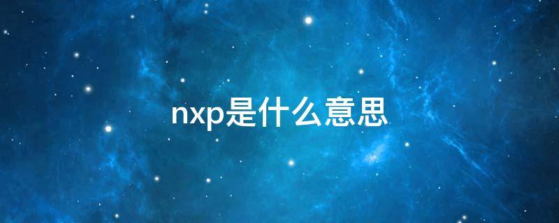 nxp是什么意思 NXS是什么意思