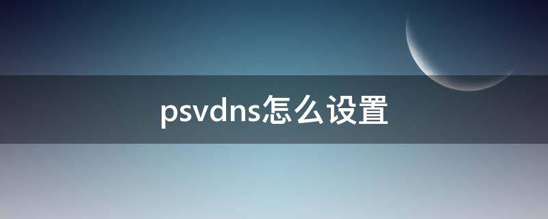 psvdns怎么设置（psvdns怎么改网速快）