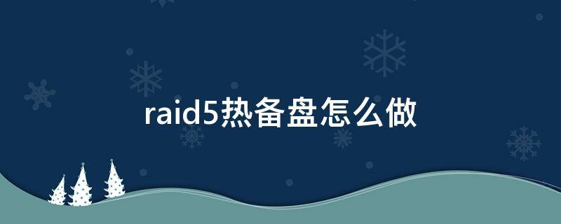 raid5热备盘怎么做（raid5加一块热备盘）