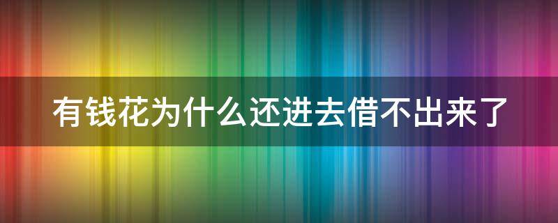 有钱花为什么还进去借不出来了 有钱花为什么还进去借不出来了呀