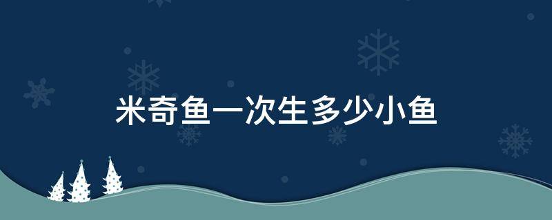 米奇鱼一次生多少小鱼（米奇鱼一次生完小鱼吗）