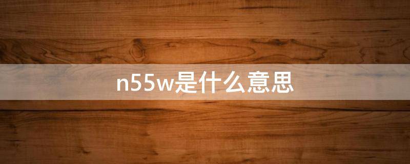 n55w是什么意思 n55iwi是什么意思