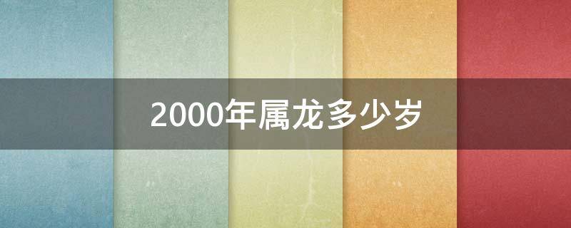 2000年属龙多少岁（2000年出生的今年几岁属龙）