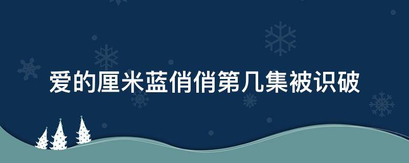 爱的厘米蓝俏俏第几集被识破 爱的厘米蓝俏俏最后结局是哪一集