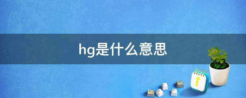 hg是什么意思 hg是什么意思网络用语