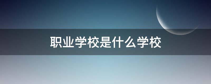 职业学校是什么学校（职业技术学校是什么学校）