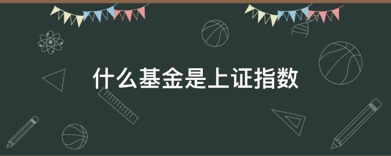 什么基金是上证指数 什么是基金的上证指数