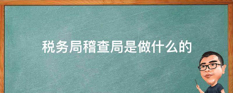 税务局稽查局是做什么的（税务局稽查科是什么）