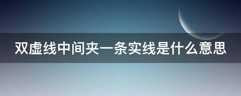 双虚线中间夹一条实线是什么意思（双虚线中间夹一条实线是什么意思呀）