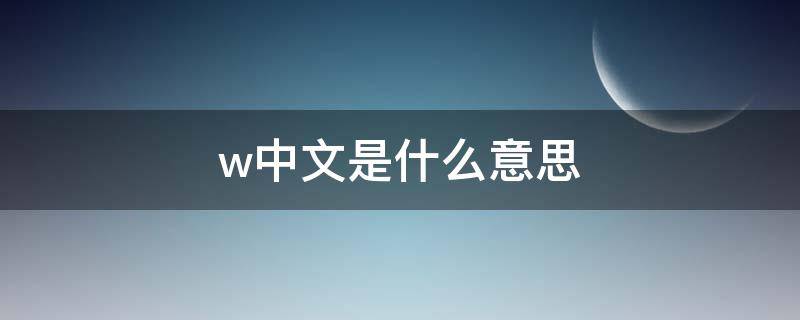 w中文是什么意思 write中文是什么意思