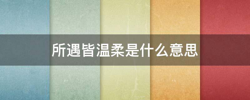 所遇皆温柔是什么意思 所遇即温柔下一句是啥