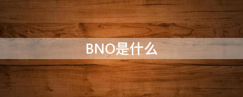 BNO是什么 bno是什么基团