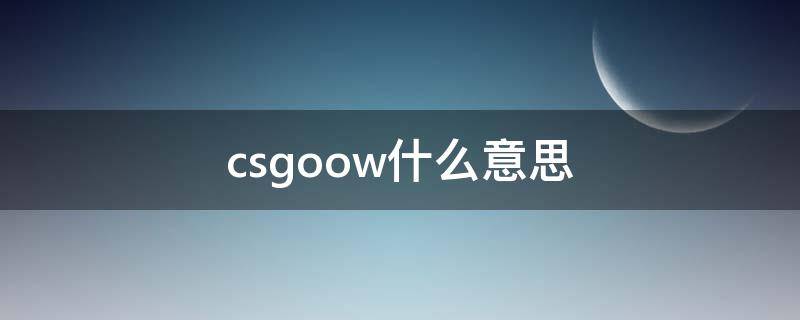 csgoow什么意思（CSGO意思）