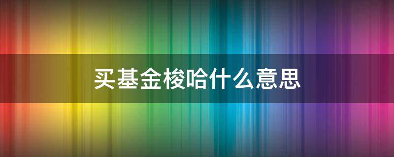 买基金梭哈什么意思 基金里的梭哈是啥