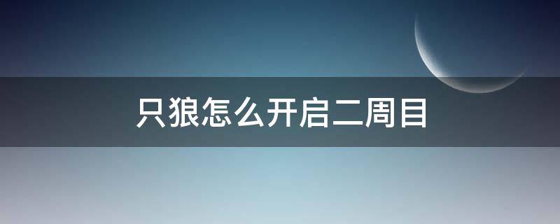 只狼怎么开启二周目（只狼怎么开启二周目不加难度）