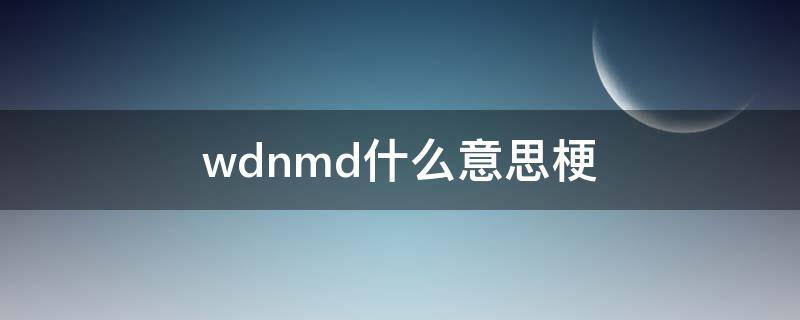 wdnmd什么意思梗（wdnmd是什么意思）