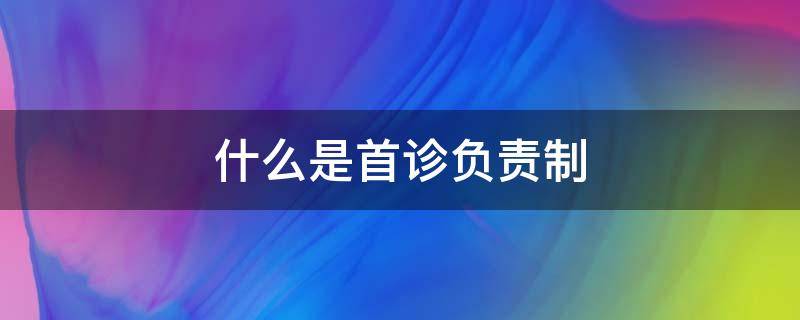 什么是首诊负责制（什么是首诊负责制度）