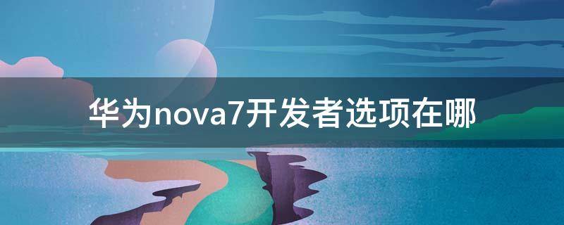 华为nova7开发者选项在哪（华为nova7开发者选项在哪里）
