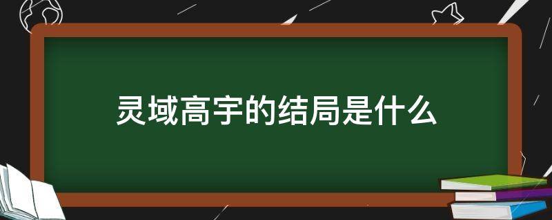 灵域高宇的结局是什么（灵域中的高宇去哪里了）